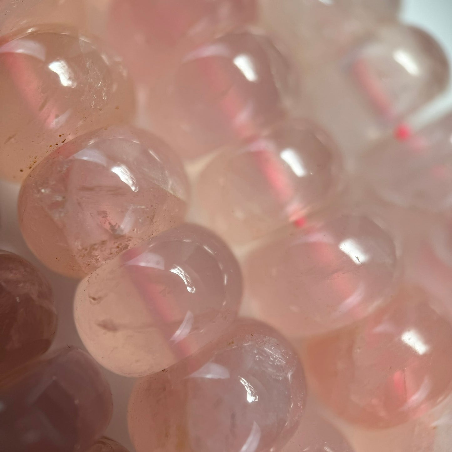 Rose Quartz Flat Rondelle Polished Beads image 7
