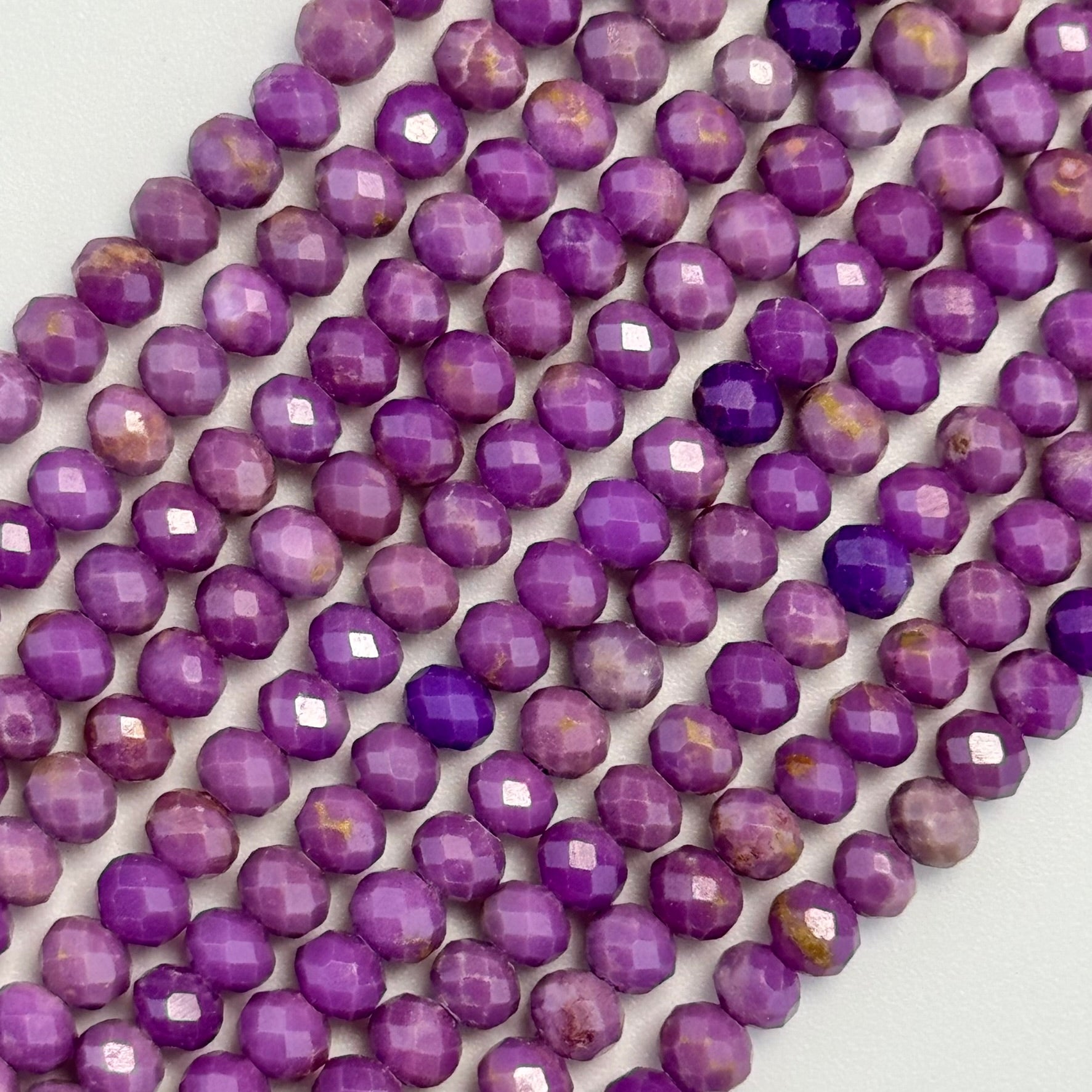 Faceted Phosphosiderite Rondelle Beads (3x4mm) image 0