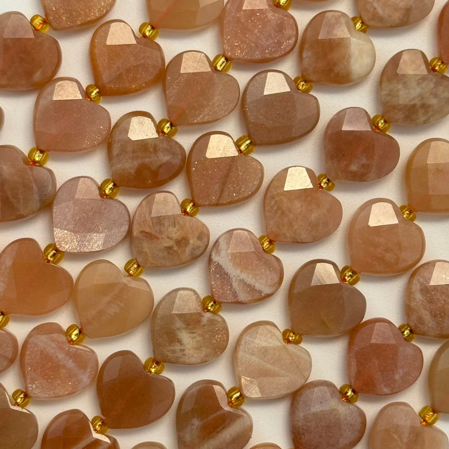 Sunstone Faceted Heart 12Ãâ€â€ÂÂ12 mm Beads image 1