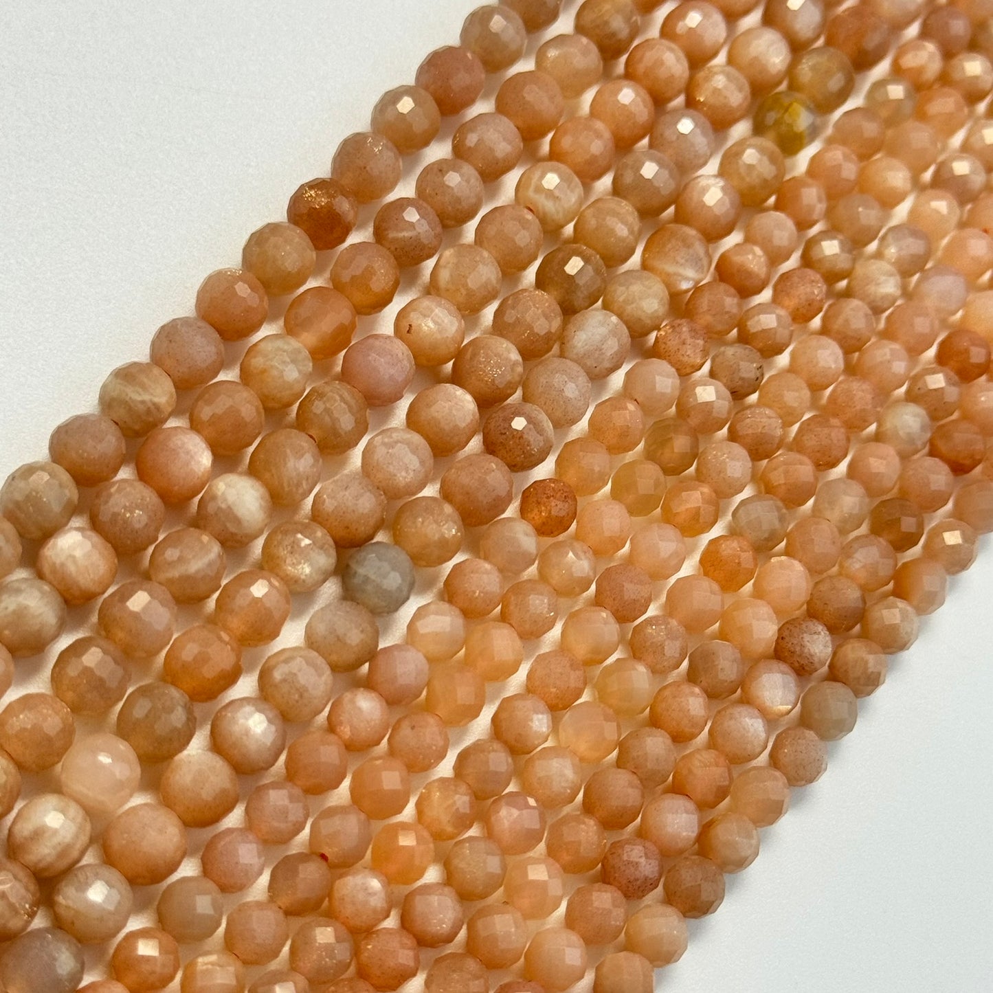 Sunstone Moonstone Faceted Round Beads image 1