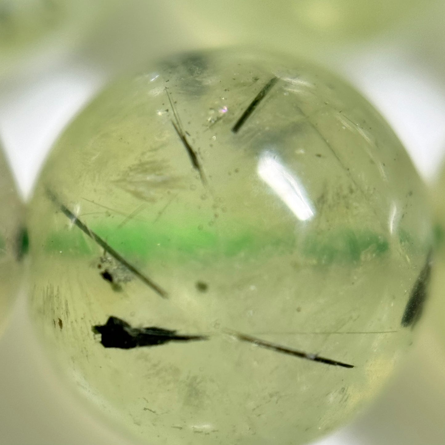 Prehnite with Epidote Polished Round Beads image 4