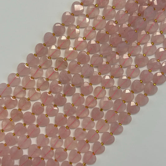 Rose Quartz Faceted Heart 12Ãâ€â€ÂÂ12 mm Beads image 0