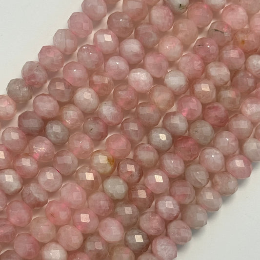 Rose Quartz Faceted Rondelle Beads image 0