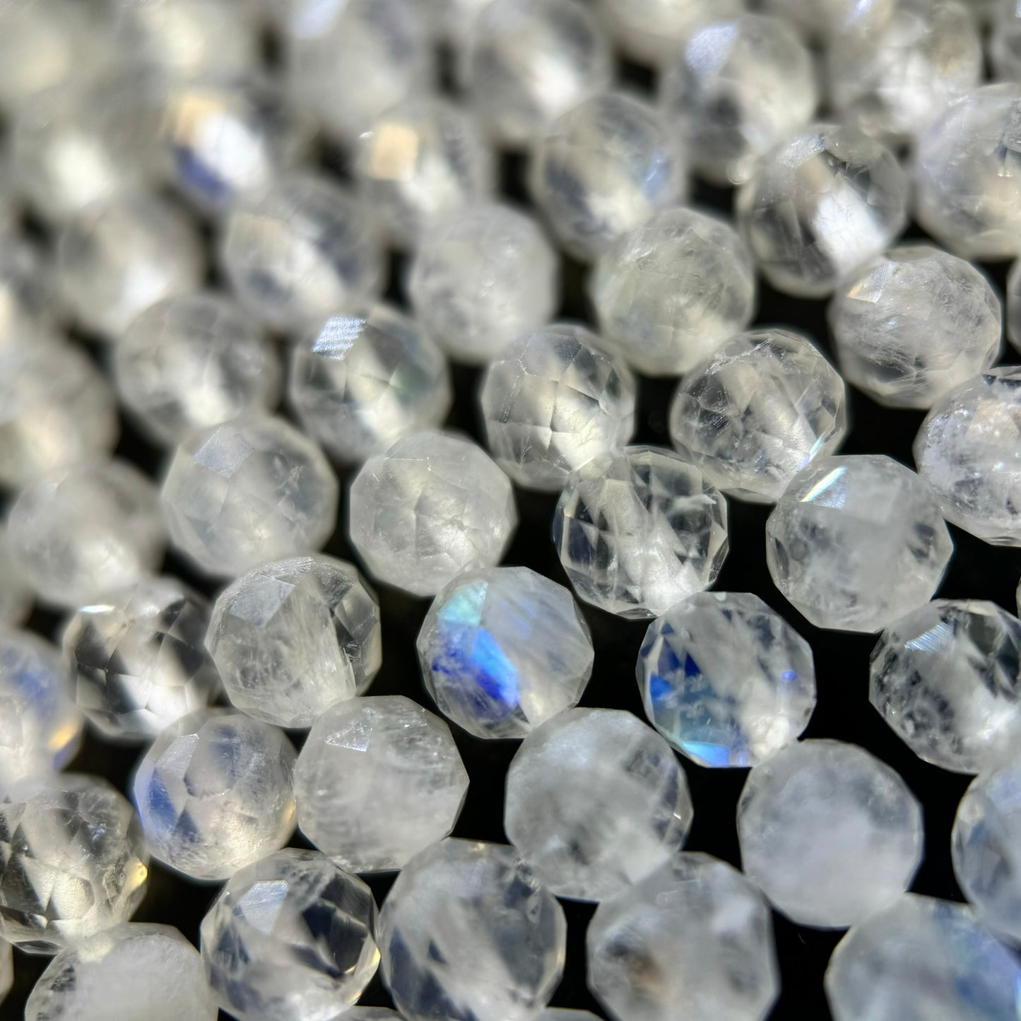 Rainbow Moonstone Faceted Round Beads - AAA Quality image 3