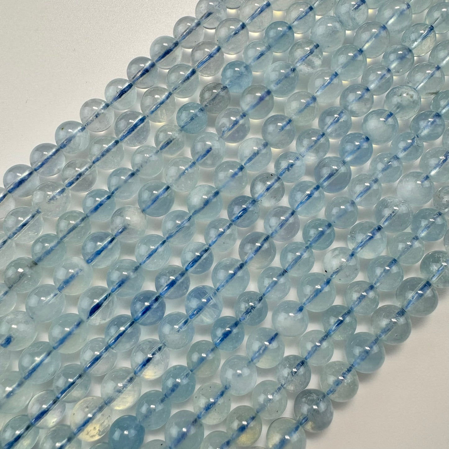 Aquamarine AA Polished Round Gemstone Beads image 6