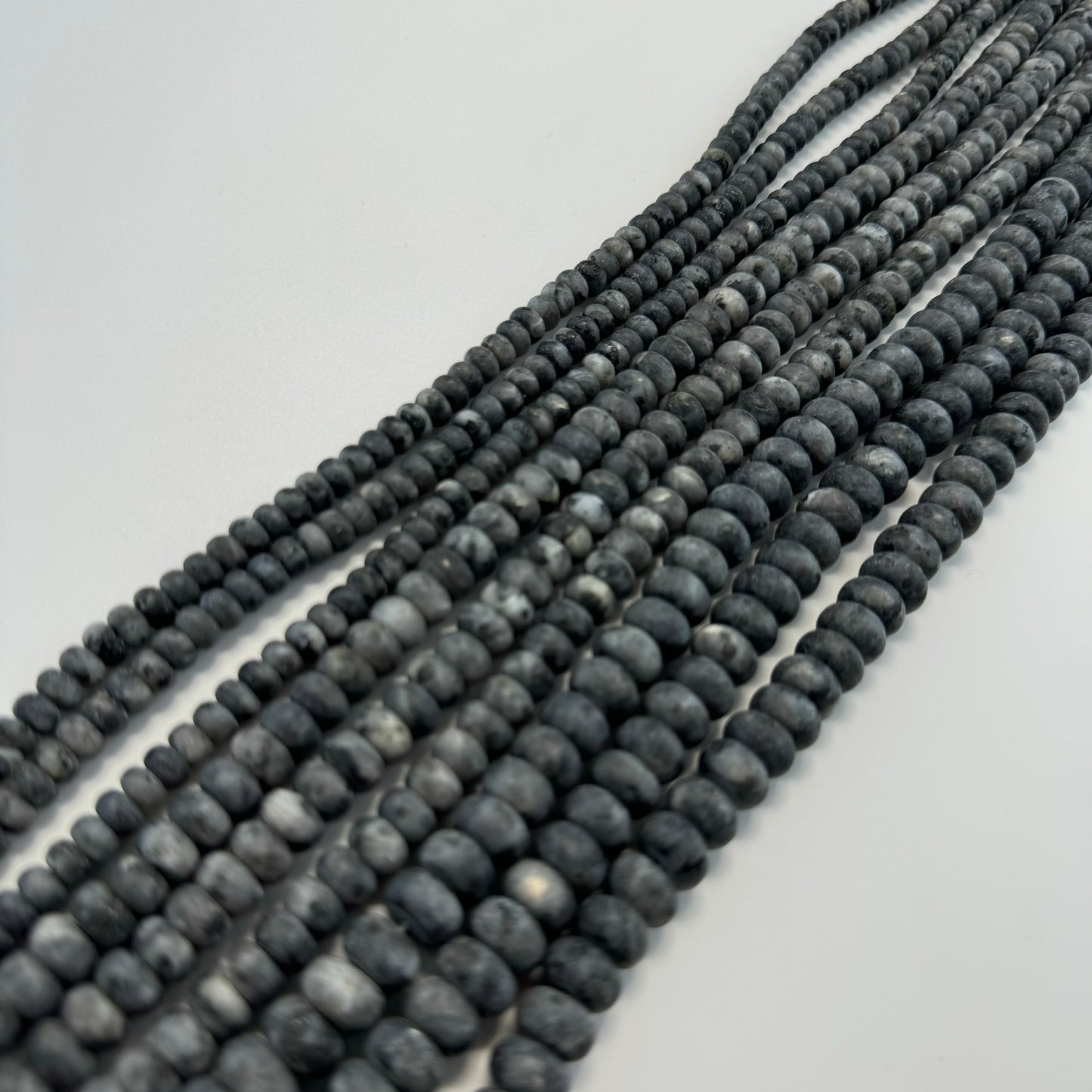 Larvikite Frosted 6-10mm Rondelle Beads image 3