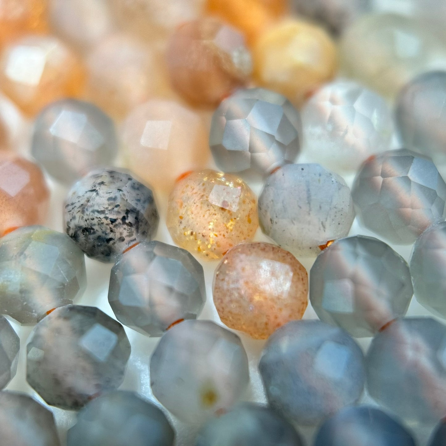 Moonstone Sunstone Faceted Round Beads image 10