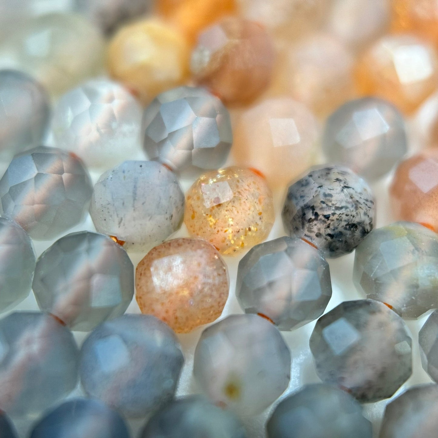 Moonstone Sunstone Faceted Round Beads image 10