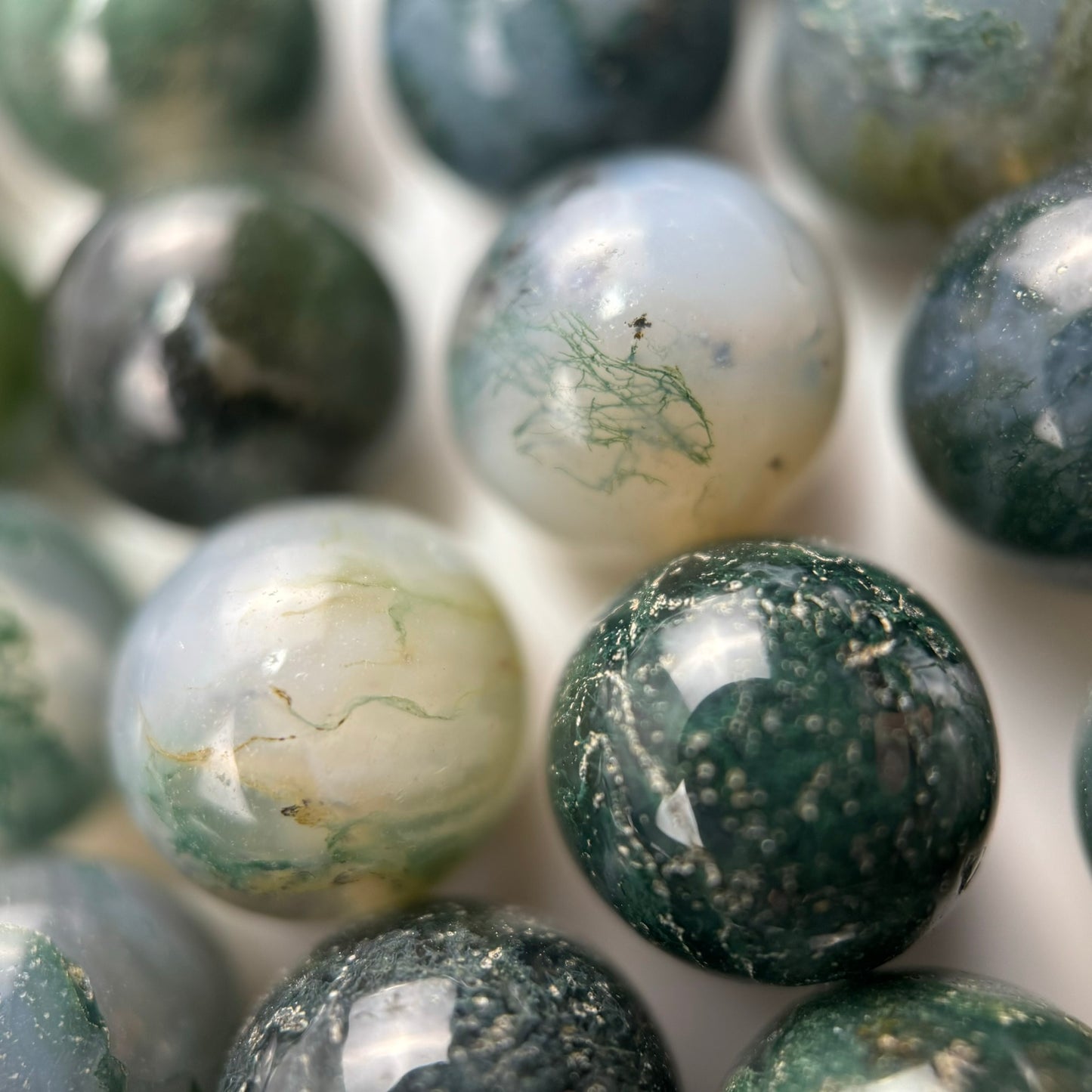 Moss Agate Polished Round Beads image 5
