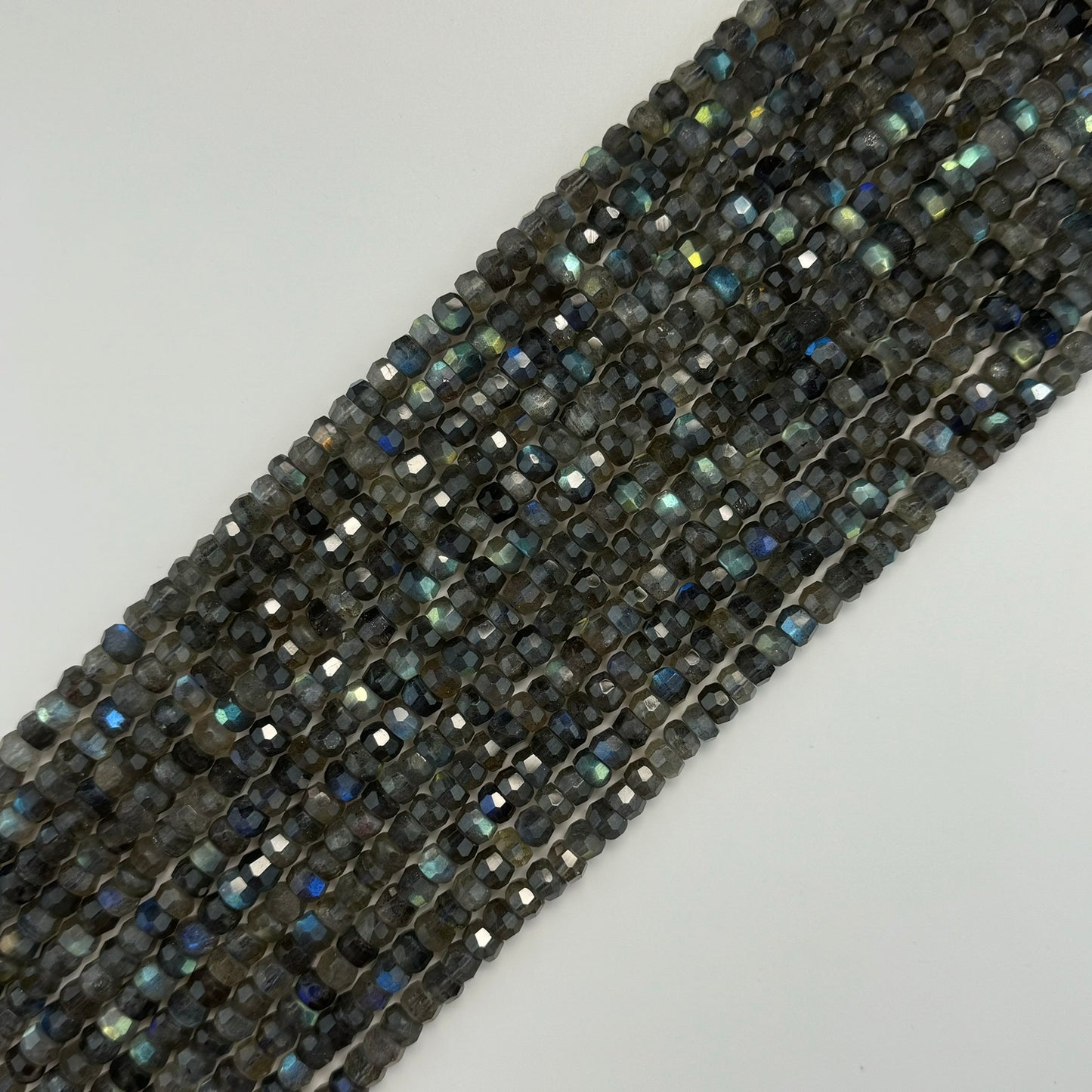 Labradorite Single Cut Faceted Rondelle Beads ( AA Quality) image 8