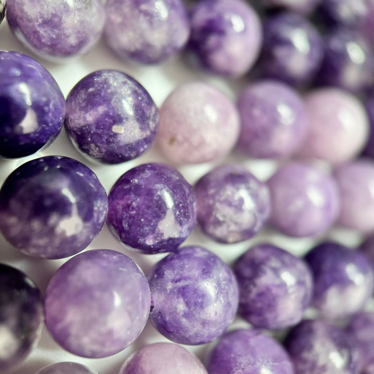 Lepidolite A Polished Round Beads image 6