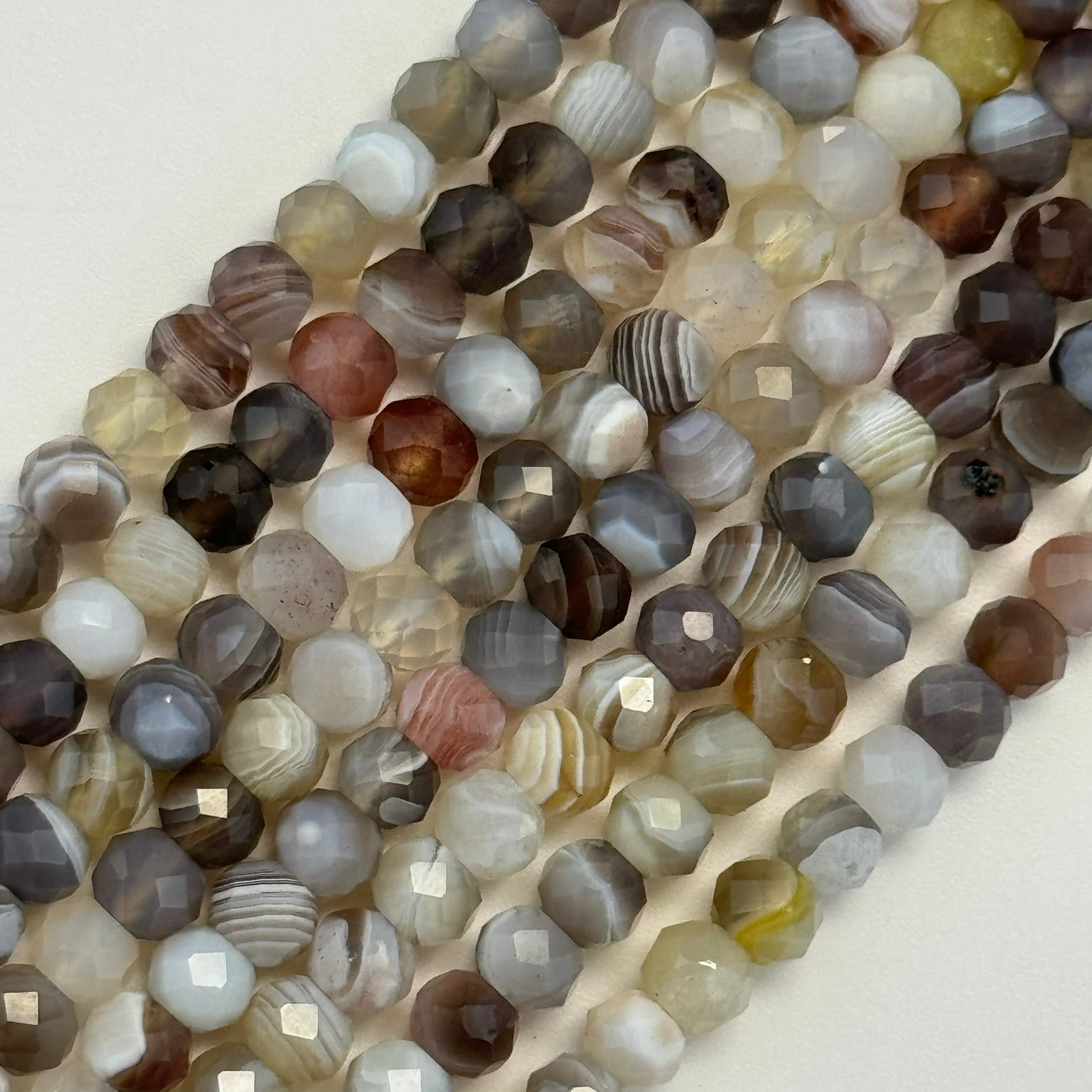 Botswana Agate Faceted Rondelle Beads image 0