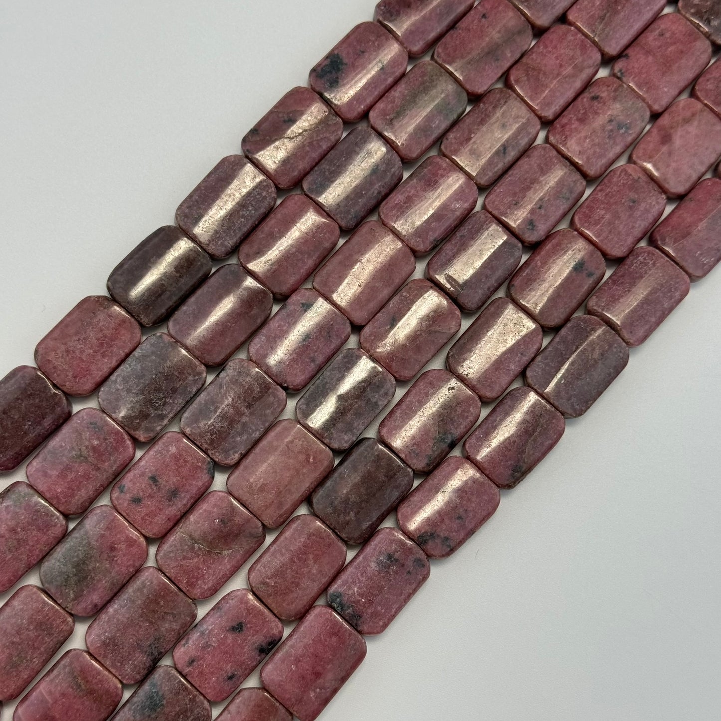 Rhodonite Flat Rectangular Beads image 0