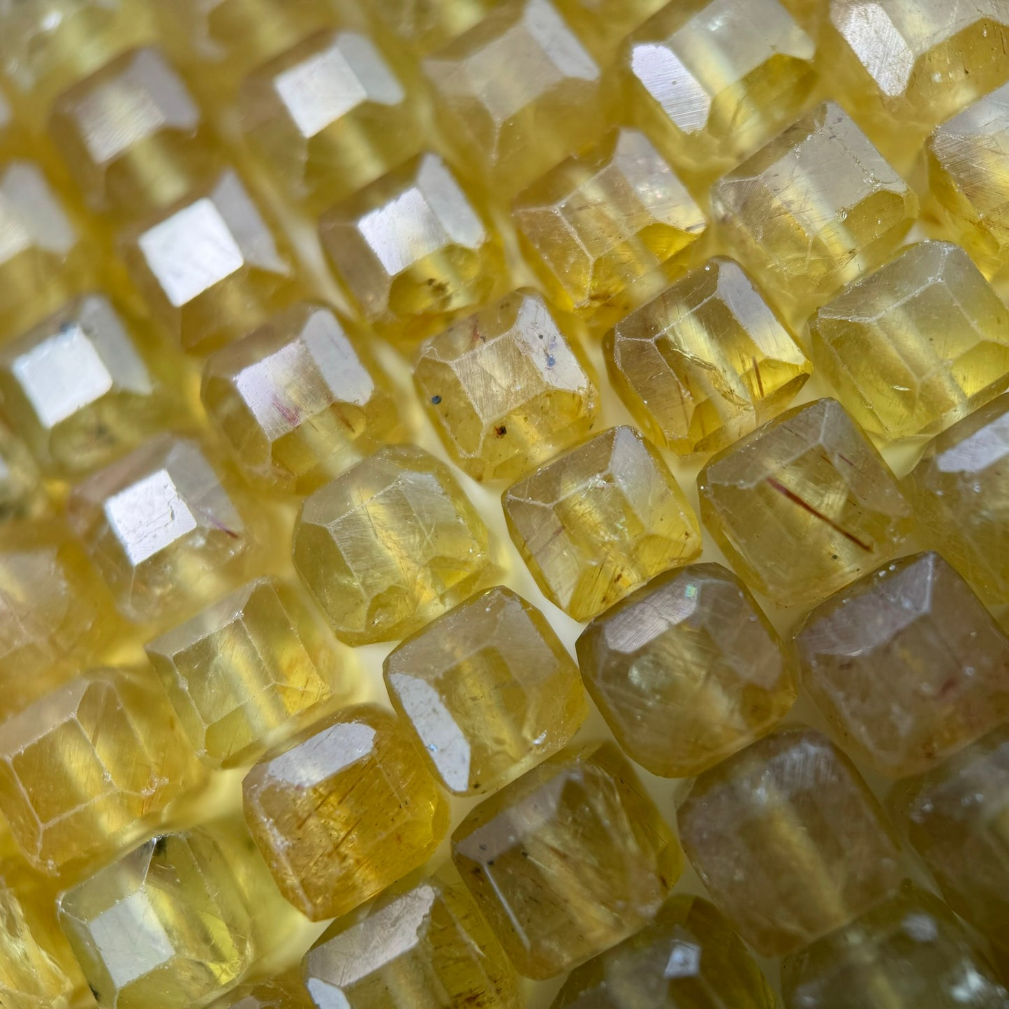 Golden Apatite Square Beads- A quality image 3