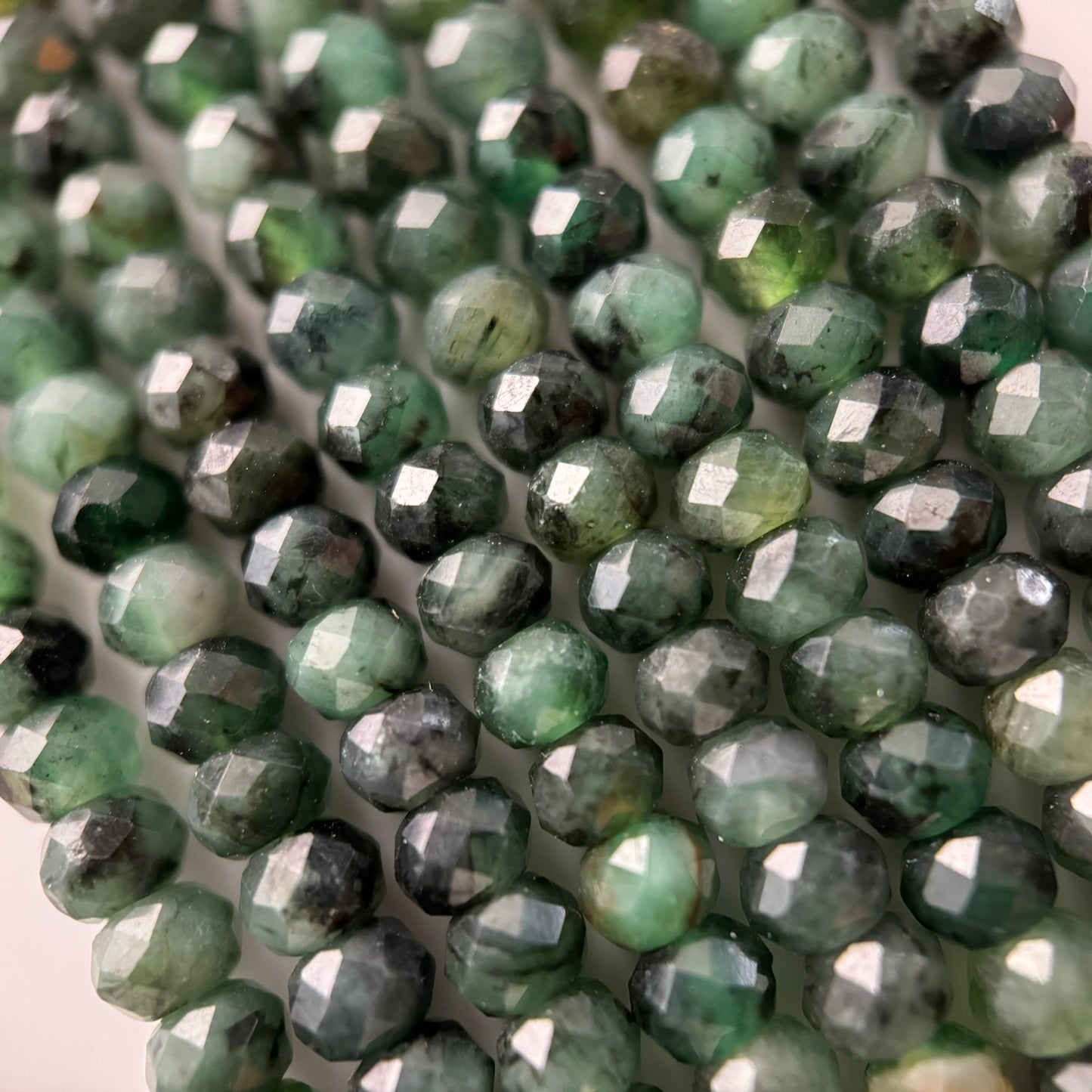 Emerald Faceted Rondelle Beads image 10