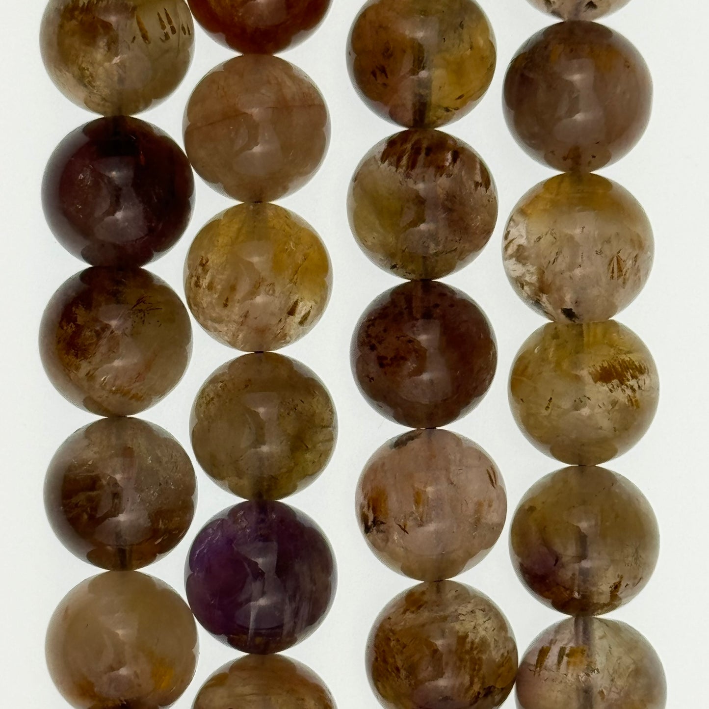 Natural African Ametrine with Goethite Polished Round Beads (12mm) image 3