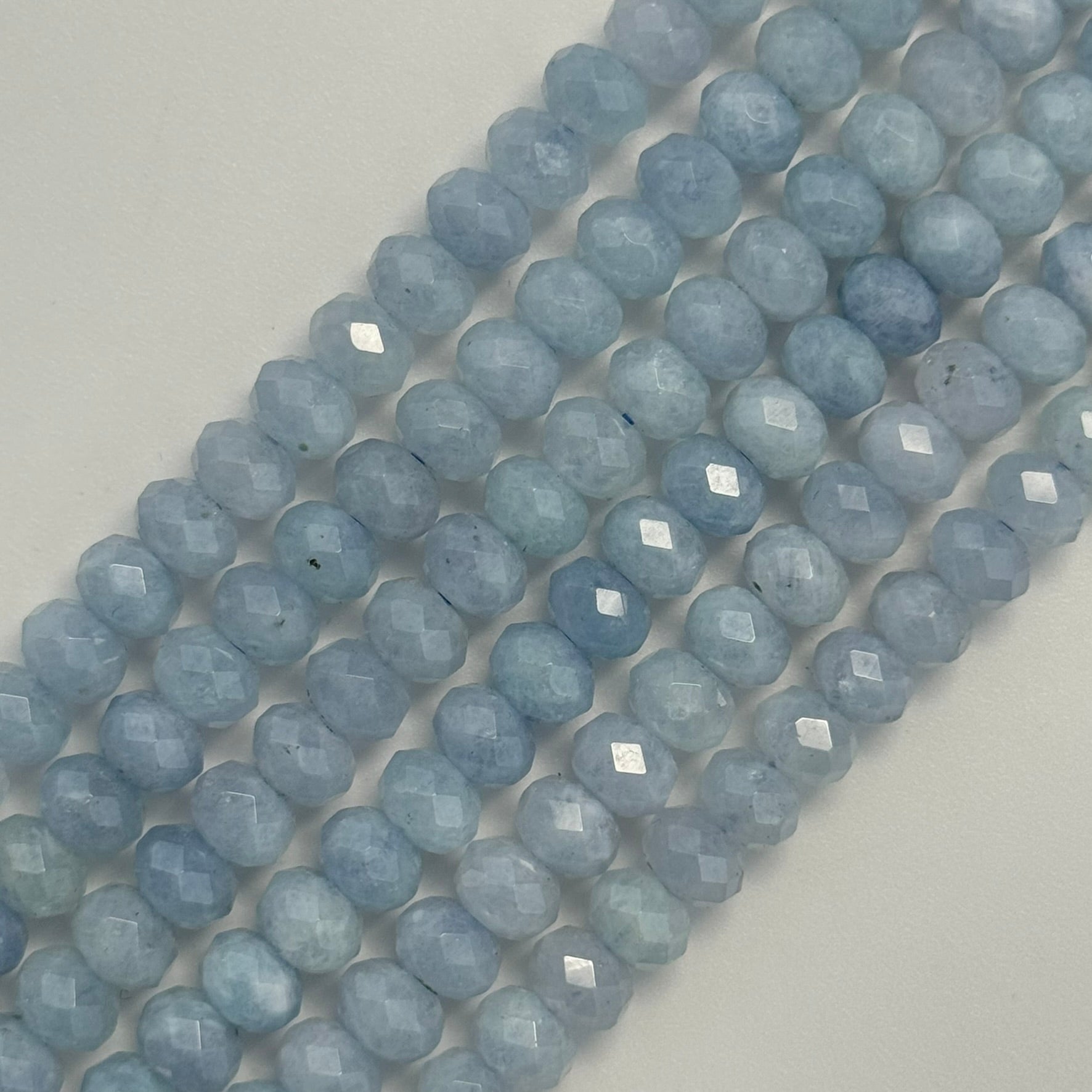 Aquamarine Faceted Rondelle Bead Gemstone Beads image 0