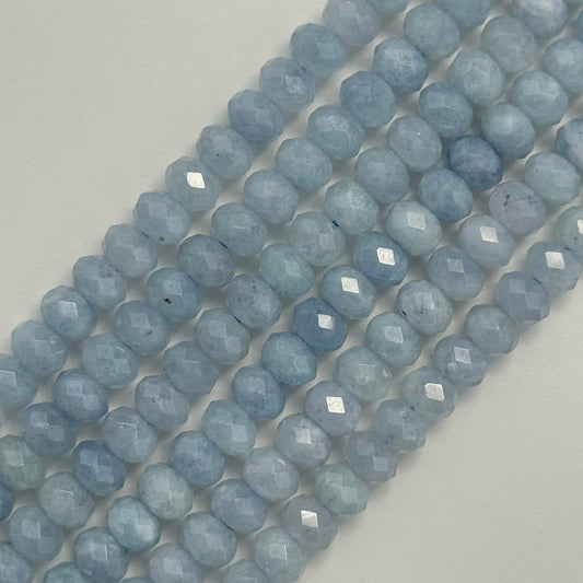 Aquamarine Faceted Rondelle Bead Gemstone Beads image 0