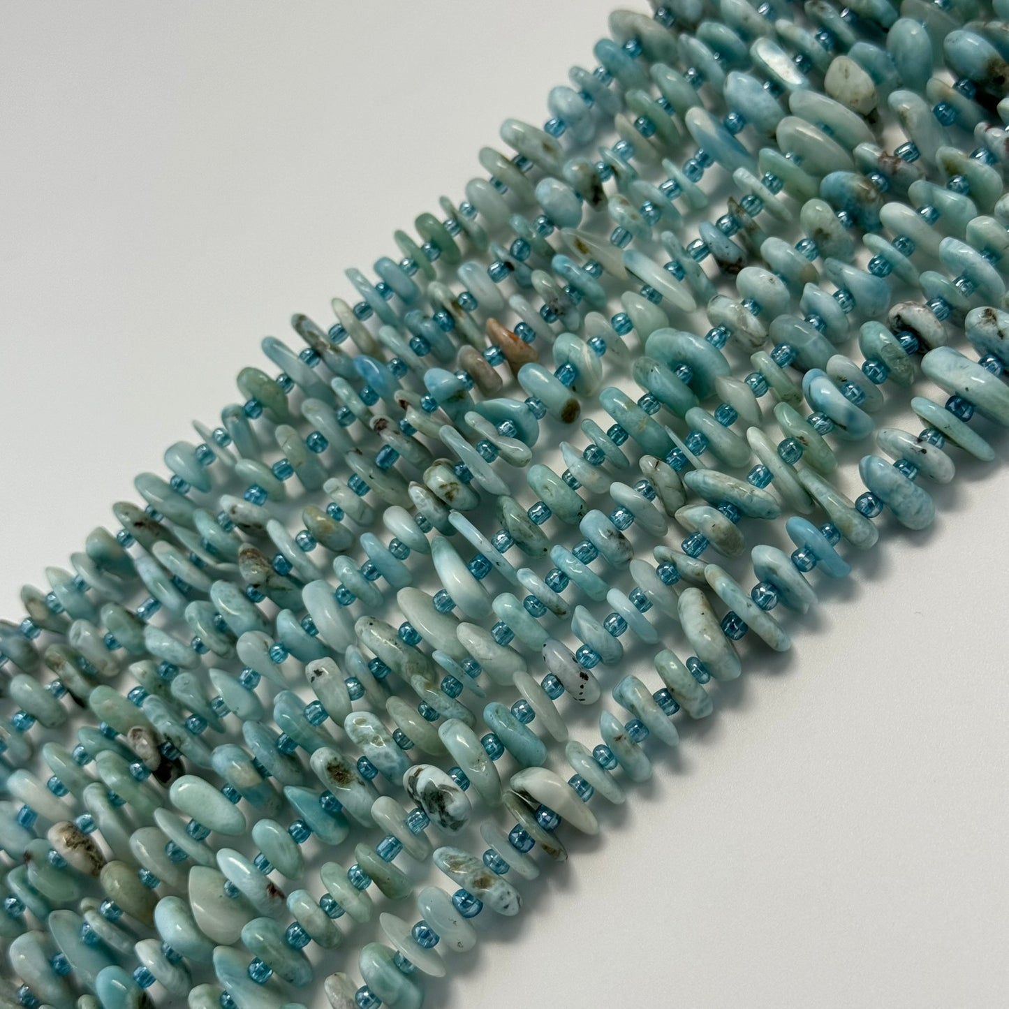 Larimar Disc Blade Polished Beads image 0