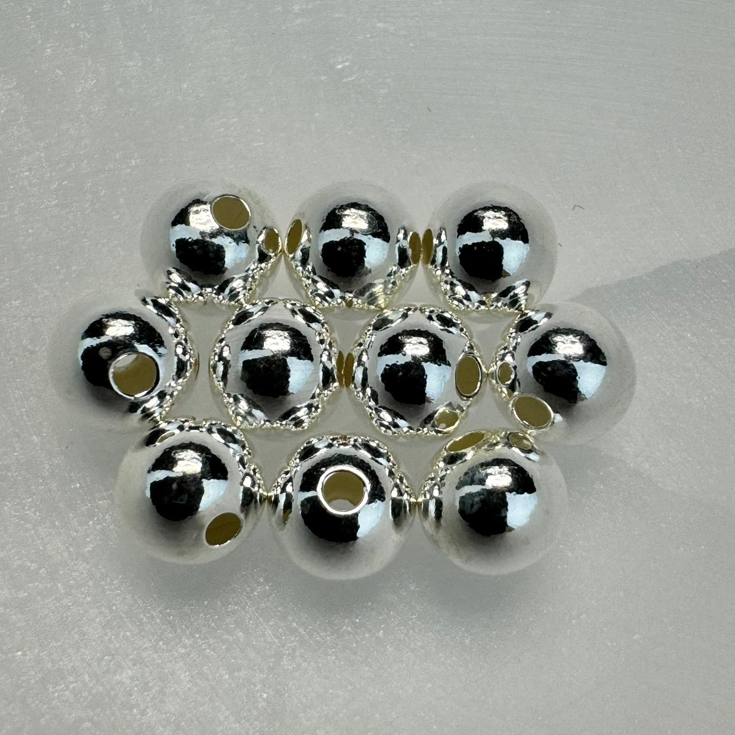 925 Sterling Silver Smooth Beads Set - Various Colors - 3mm to 8mm - (10/pkg) image 2