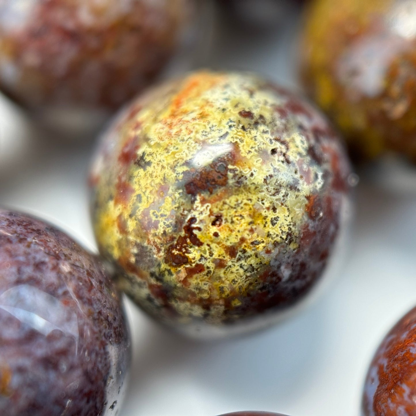 Fancy Red Agate Polished Round Beads image 3