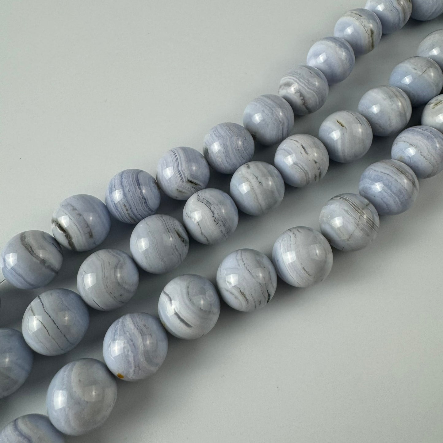 Blue Lace Agate Polished Round Beads image 3