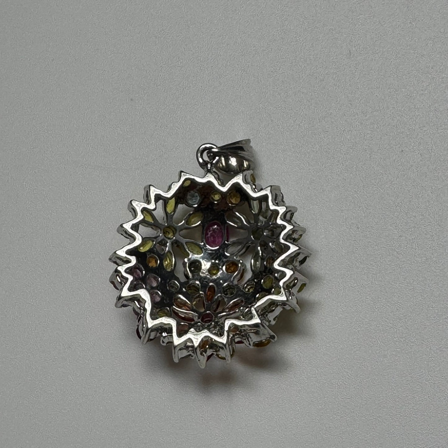 Multicolor Sapphire & Ruby Pendant in 925 Sterling Silver image 3