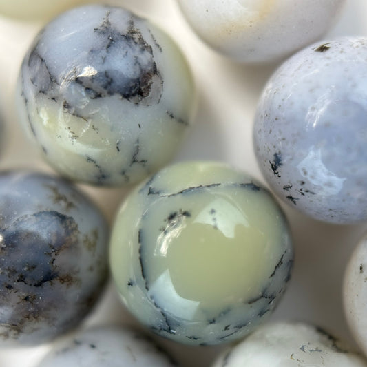 Dendritic Opal Polished Round Beads