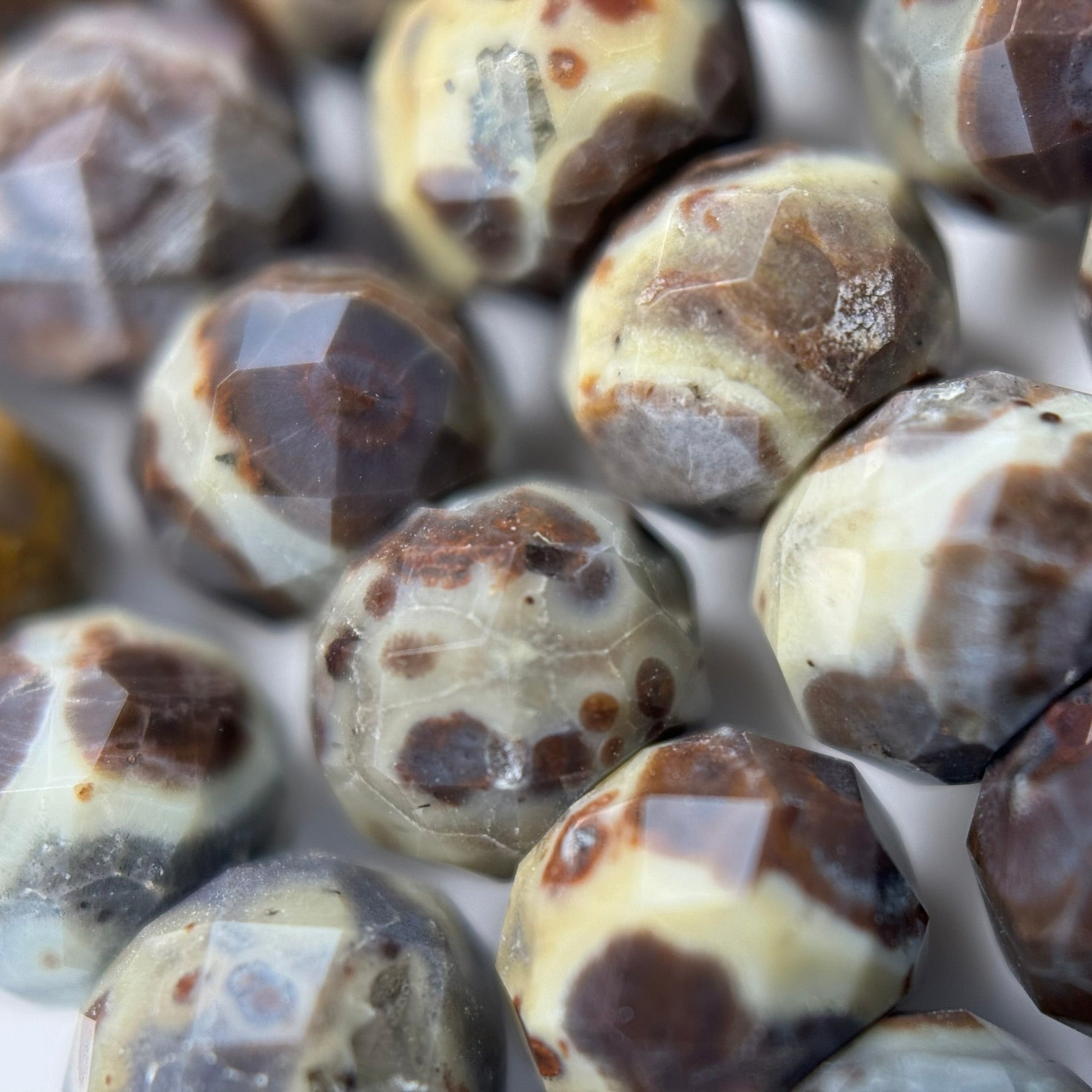 Ocean Fossil Jasper Faceted Rondelle Beads image 7