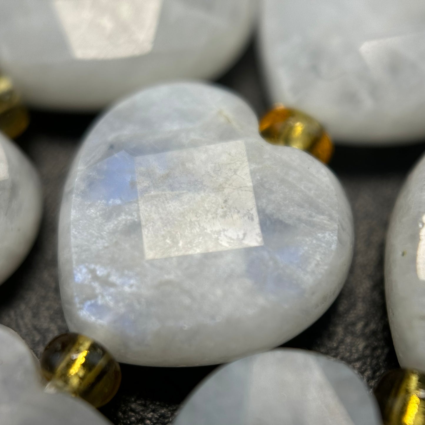 Rainbow Moonstone Faceted Heart 12Ãâ€â€ÂÂ12 mm Beads image 3