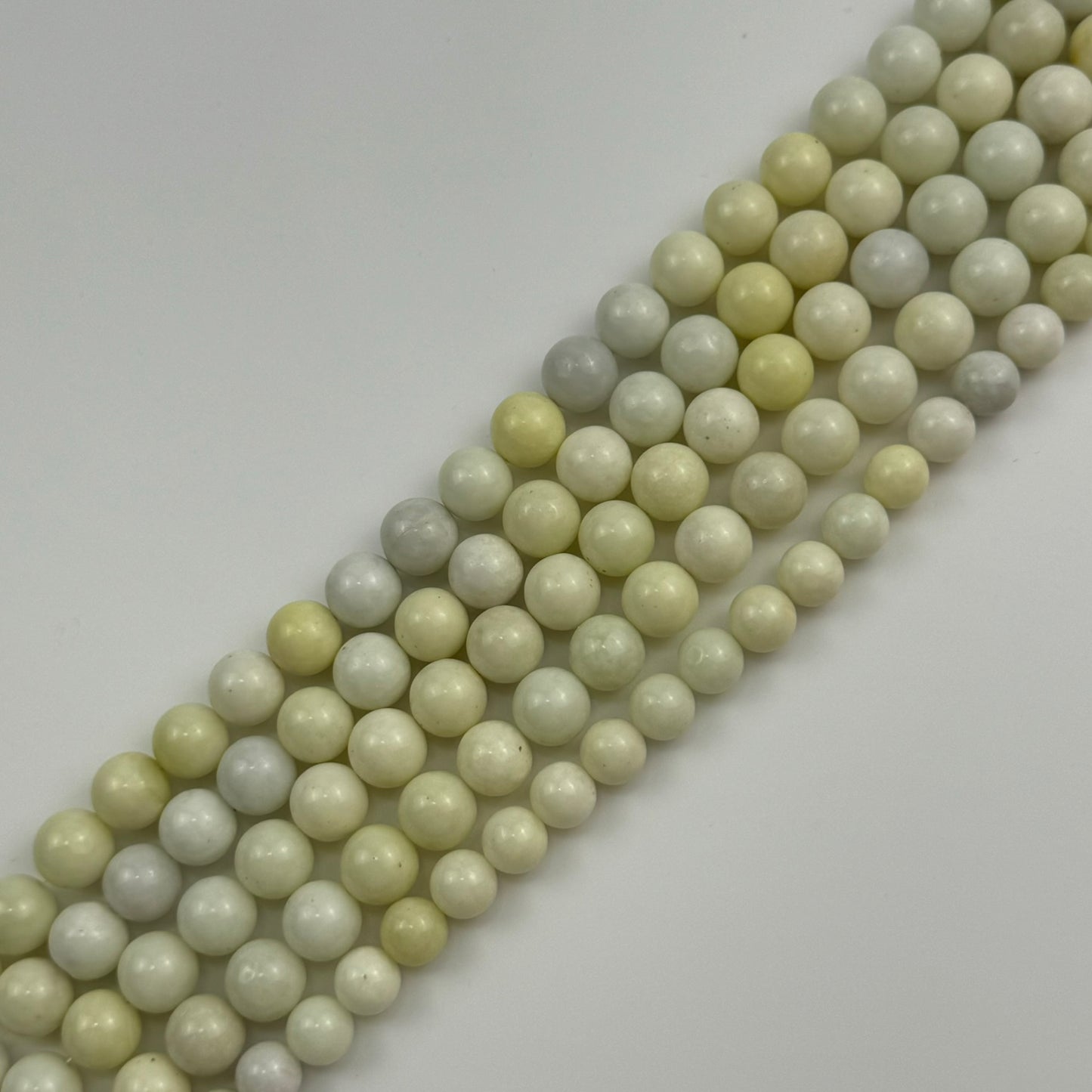 Light Yellow Serpentine Polished Round Beads image 3