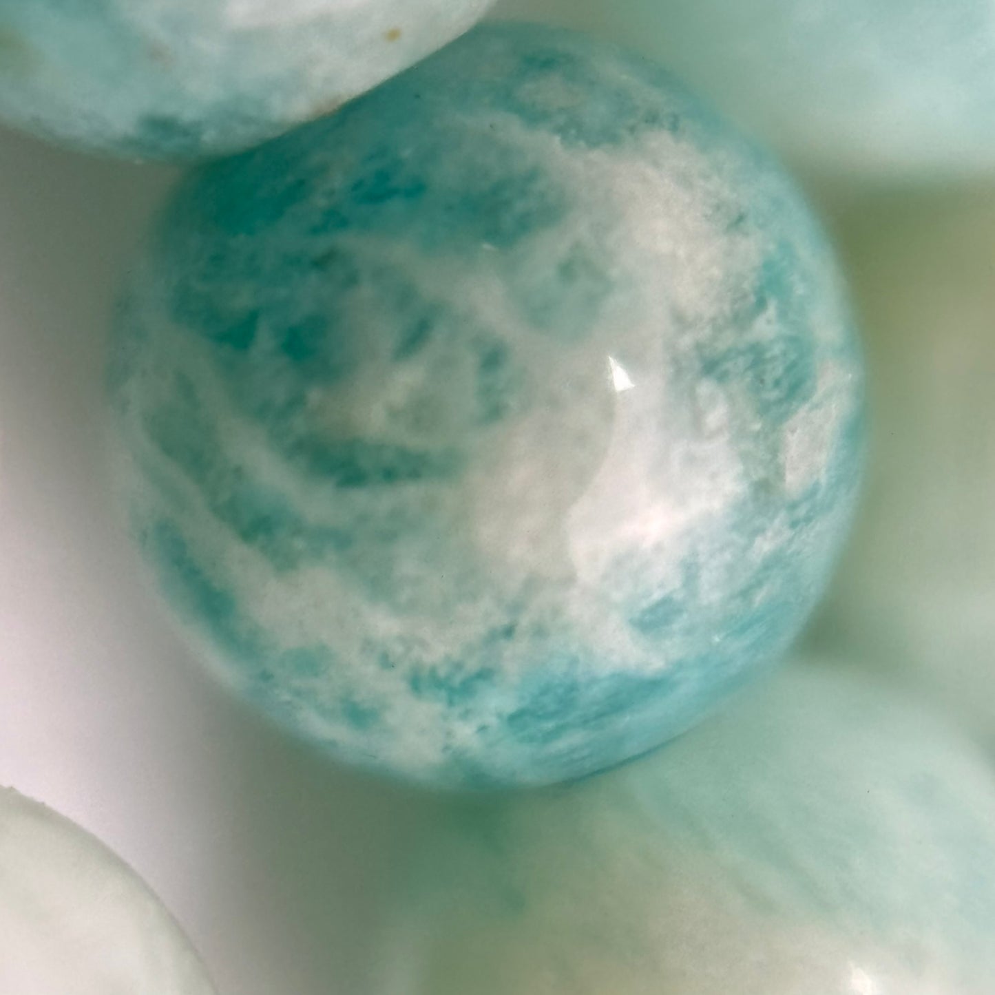 Smooth Green Amazonite AAA Polished Round Gemstone Beads image 2