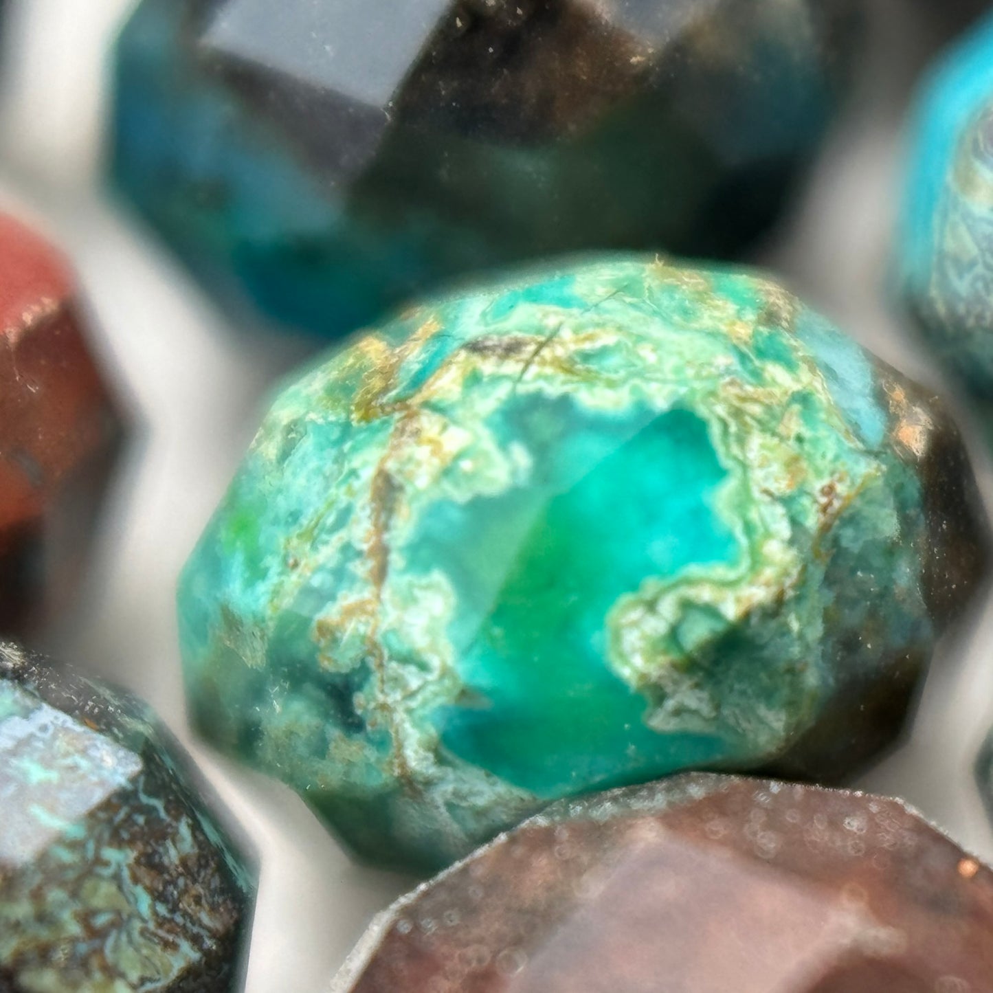 Faceted Turquoise Rondelle Beads (6x4mm) image 2