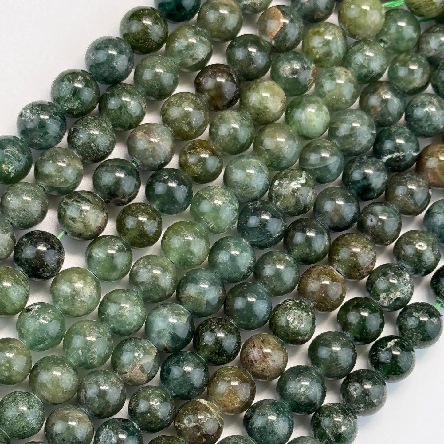 Cat's Eye Green Apatite Polished Round Beads image 5