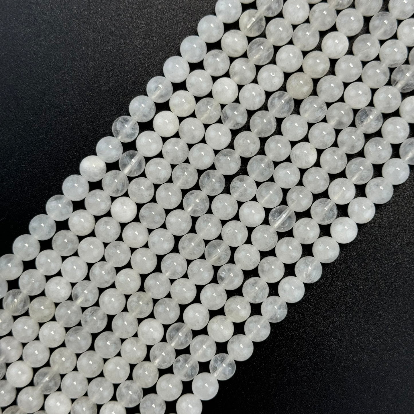 Snow Quartz Polished Round Beads image 3