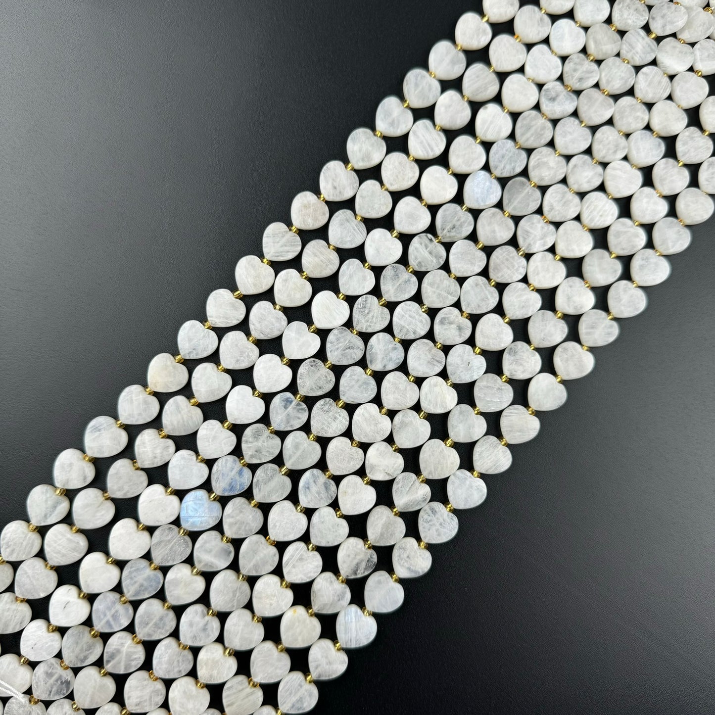 Rainbow Moonstone Faceted Heart 12Ãâ€â€ÂÂ12 mm Beads image 8