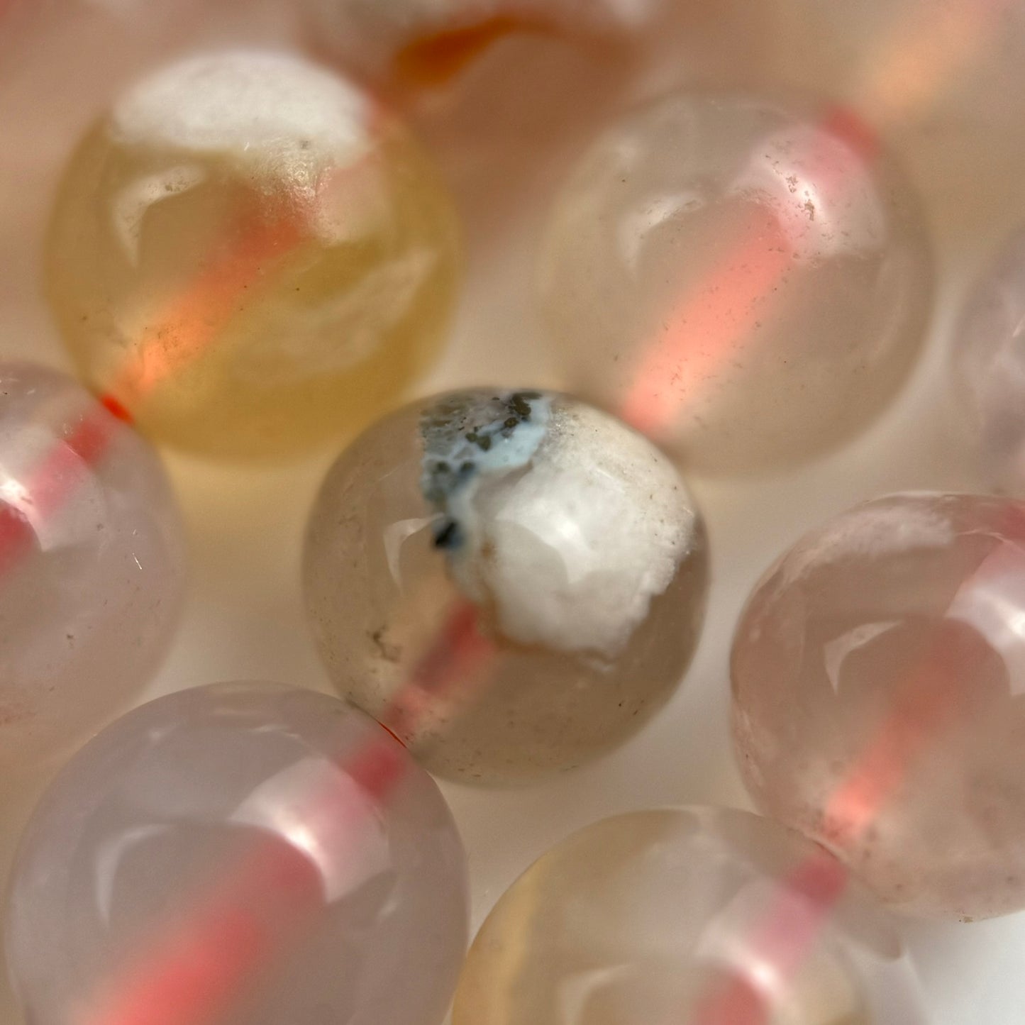 Green Sakura Agate Polished Round Beads image 5