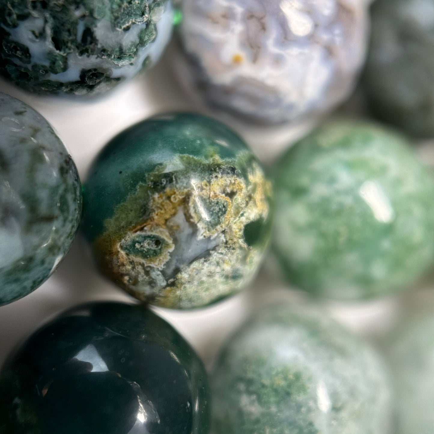 Tree Moss Agate Polished Round Beads image 2