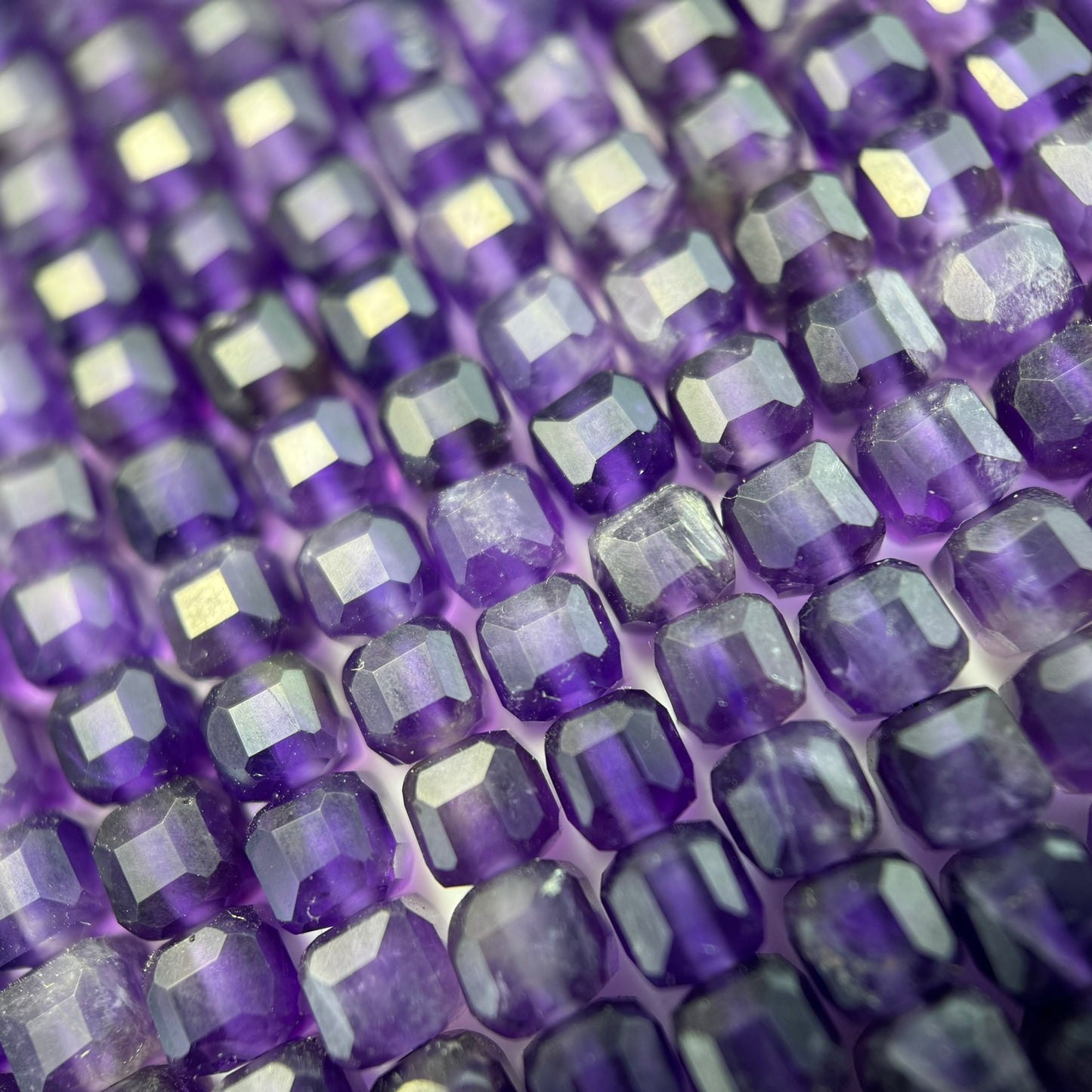 Amethyst Faceted Square Beads image 11