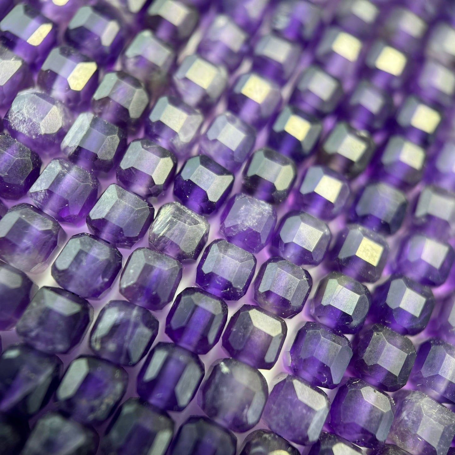 Amethyst Faceted Square Beads image 11