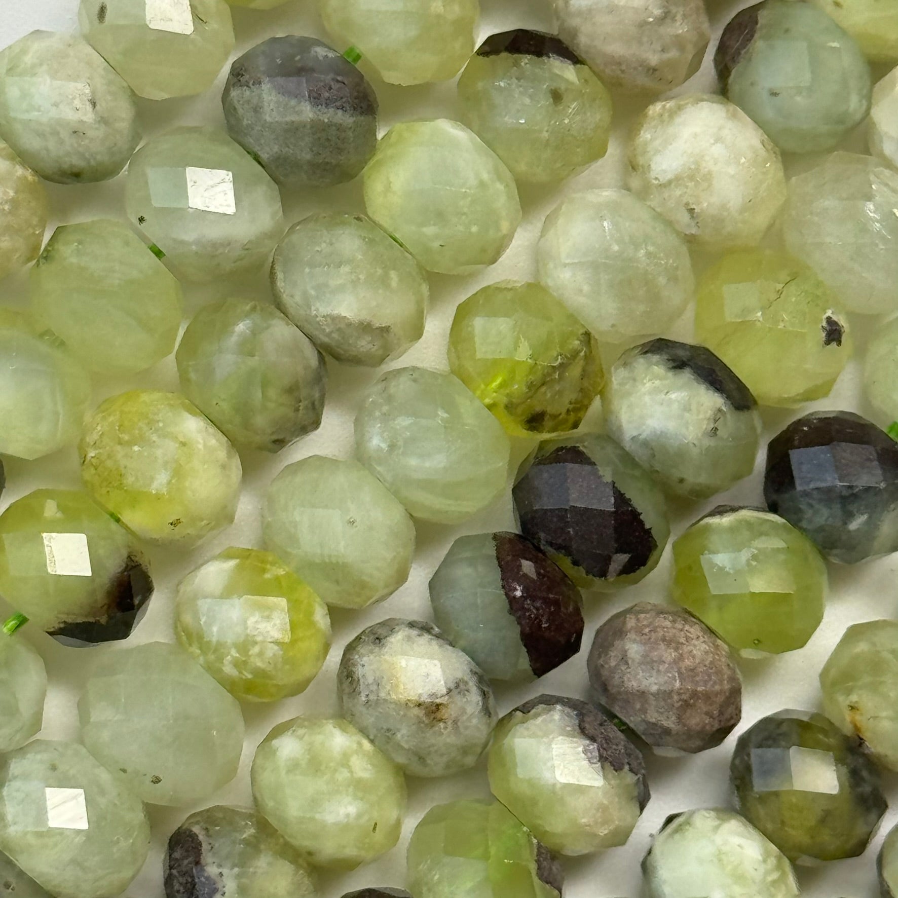 Prehnite Faceted Rondelle Beads (Color B) image 1
