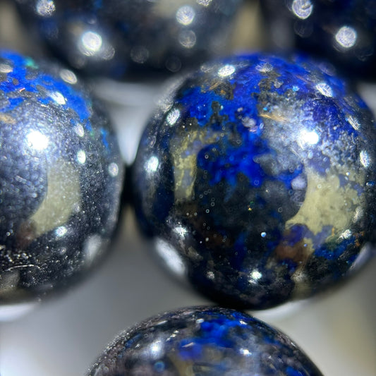 Metallic Shattuckite Polished Round Beads (10mm) - Most Rare Gemstone - (AAA Quality)