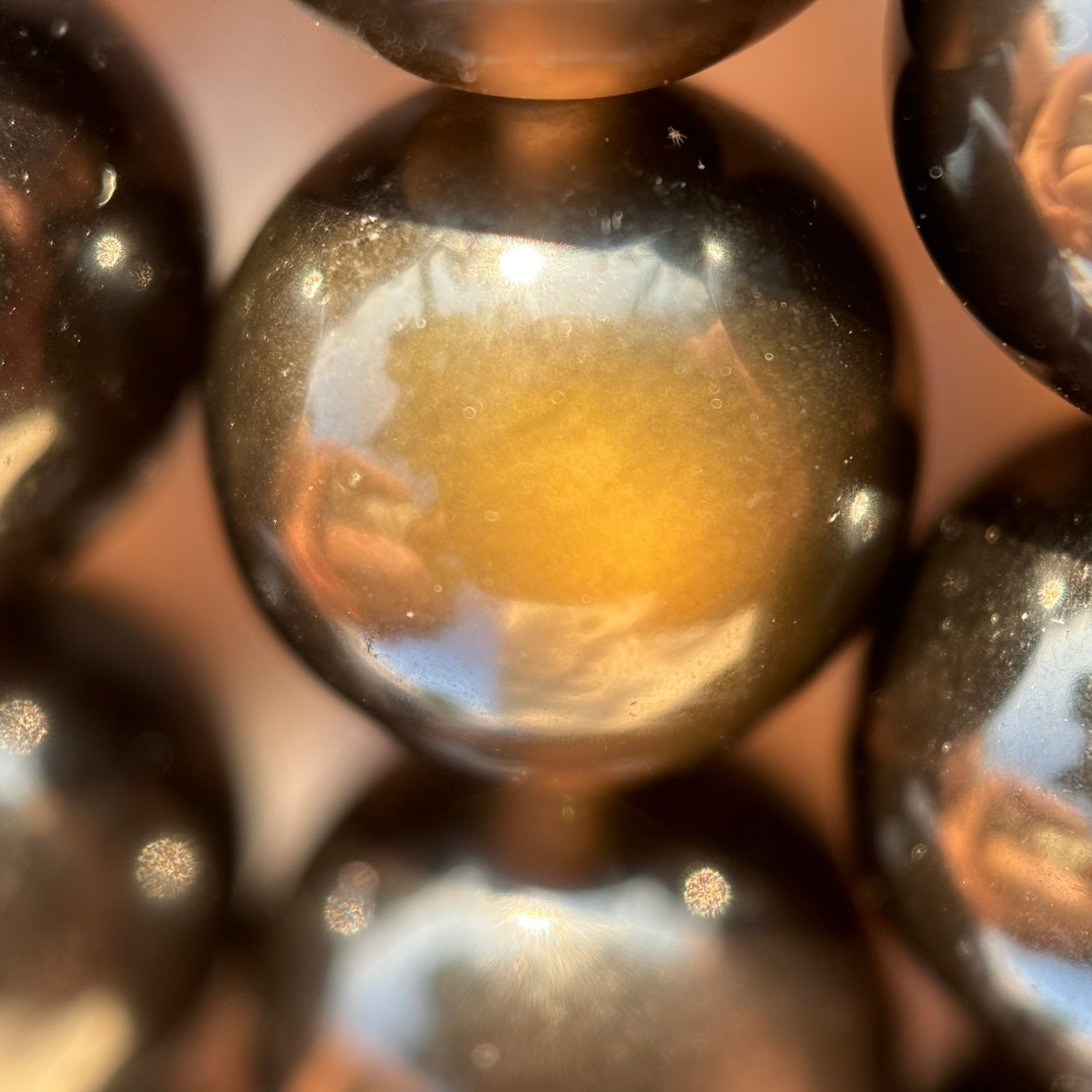 Ice Rainbow Obsidian Polished Round Beads image 1