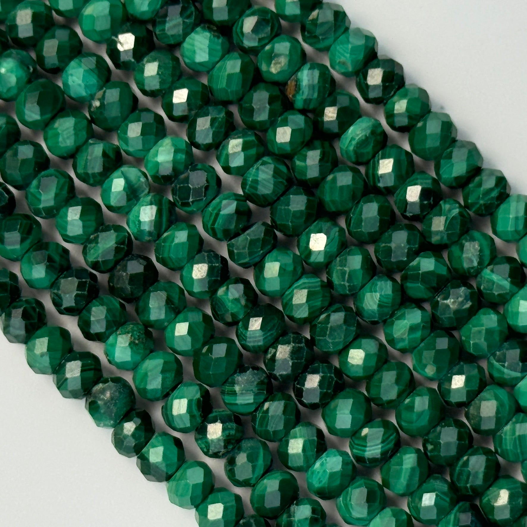 Malachite Faceted Rondelle Beads image 1