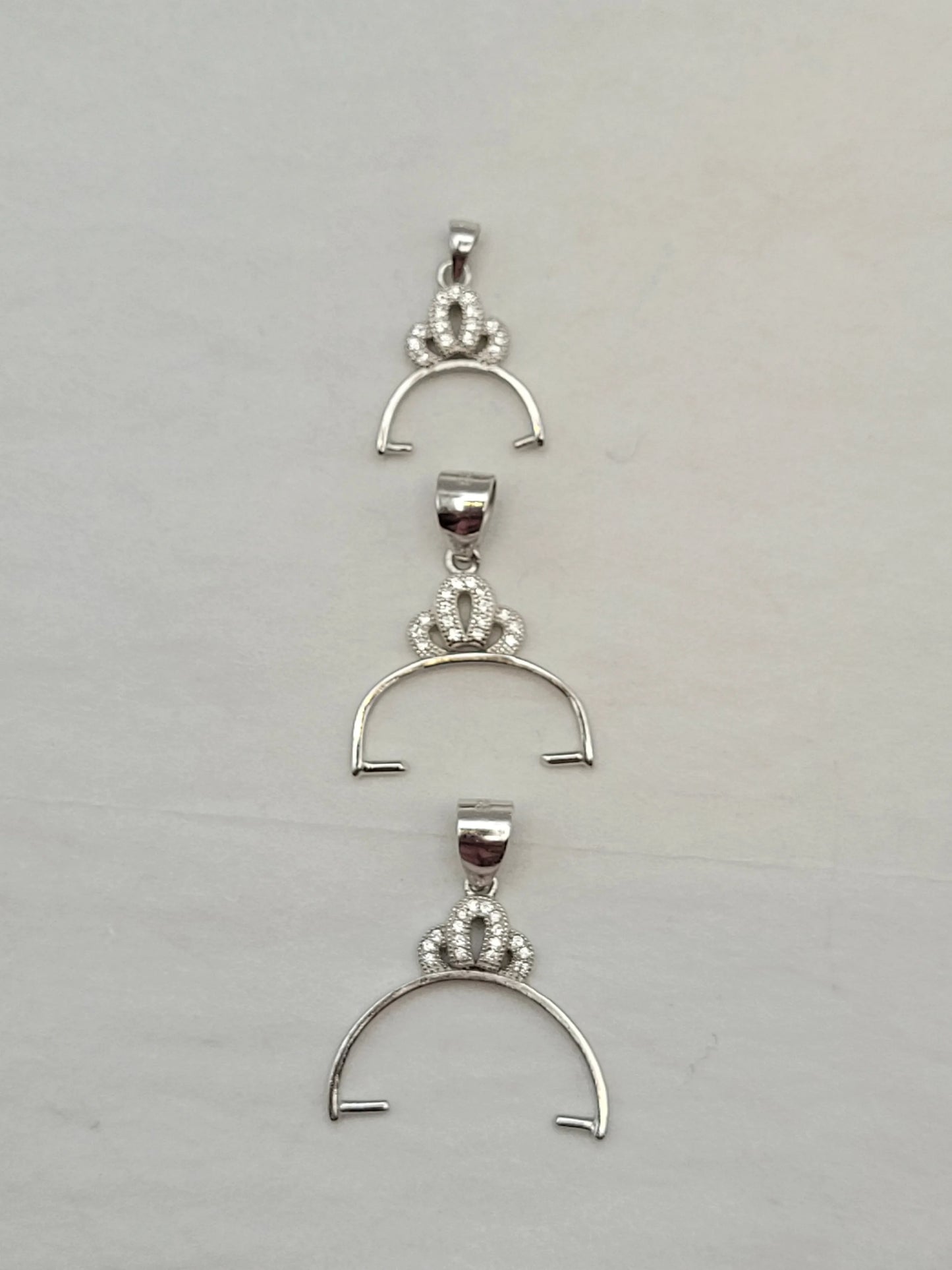 Crown Bail with Cubic Zirconia (3 sizes) image 1