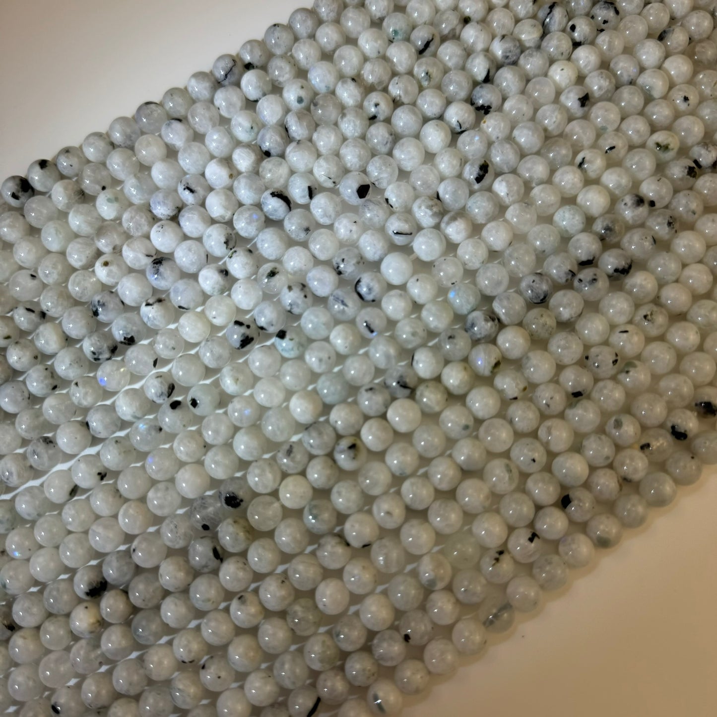 Rainbow Moonstone with Inclusions Polished Round Beads image 3