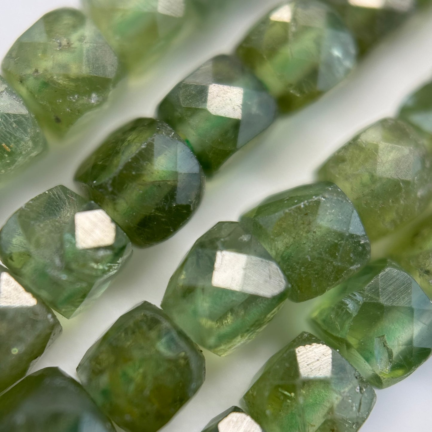 Green Apatite Square Beads image 6