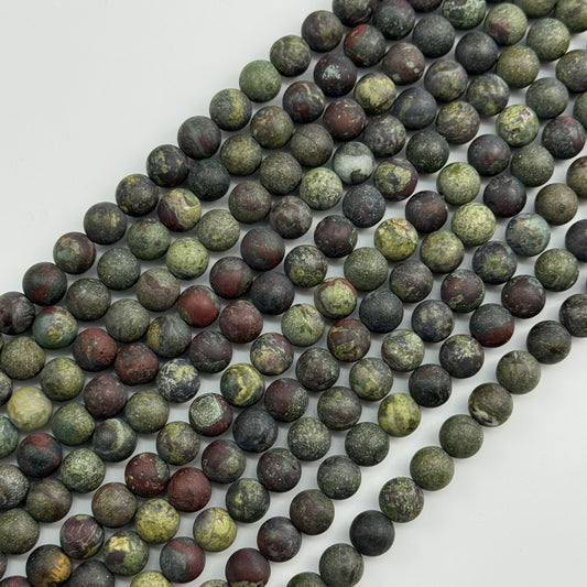 Dragon's Blood Jasper Frosted Round Beads image 0