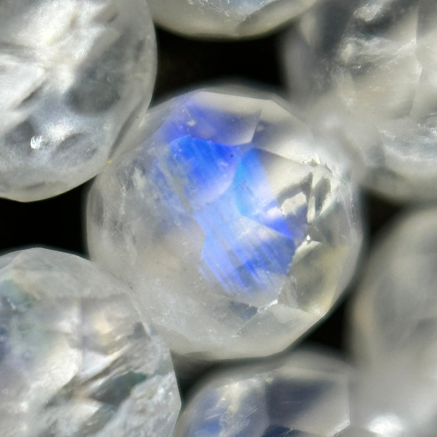 Rainbow Moonstone Faceted Round Beads - AAA Quality image 1