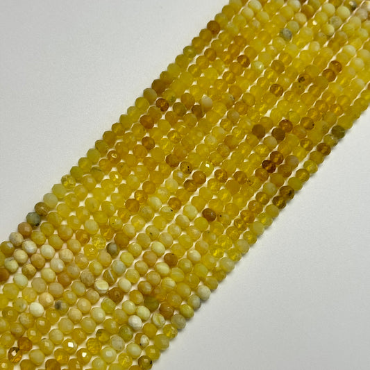 Yellow Opal Faceted Rondelle Beads (5.5x4mm) image 0
